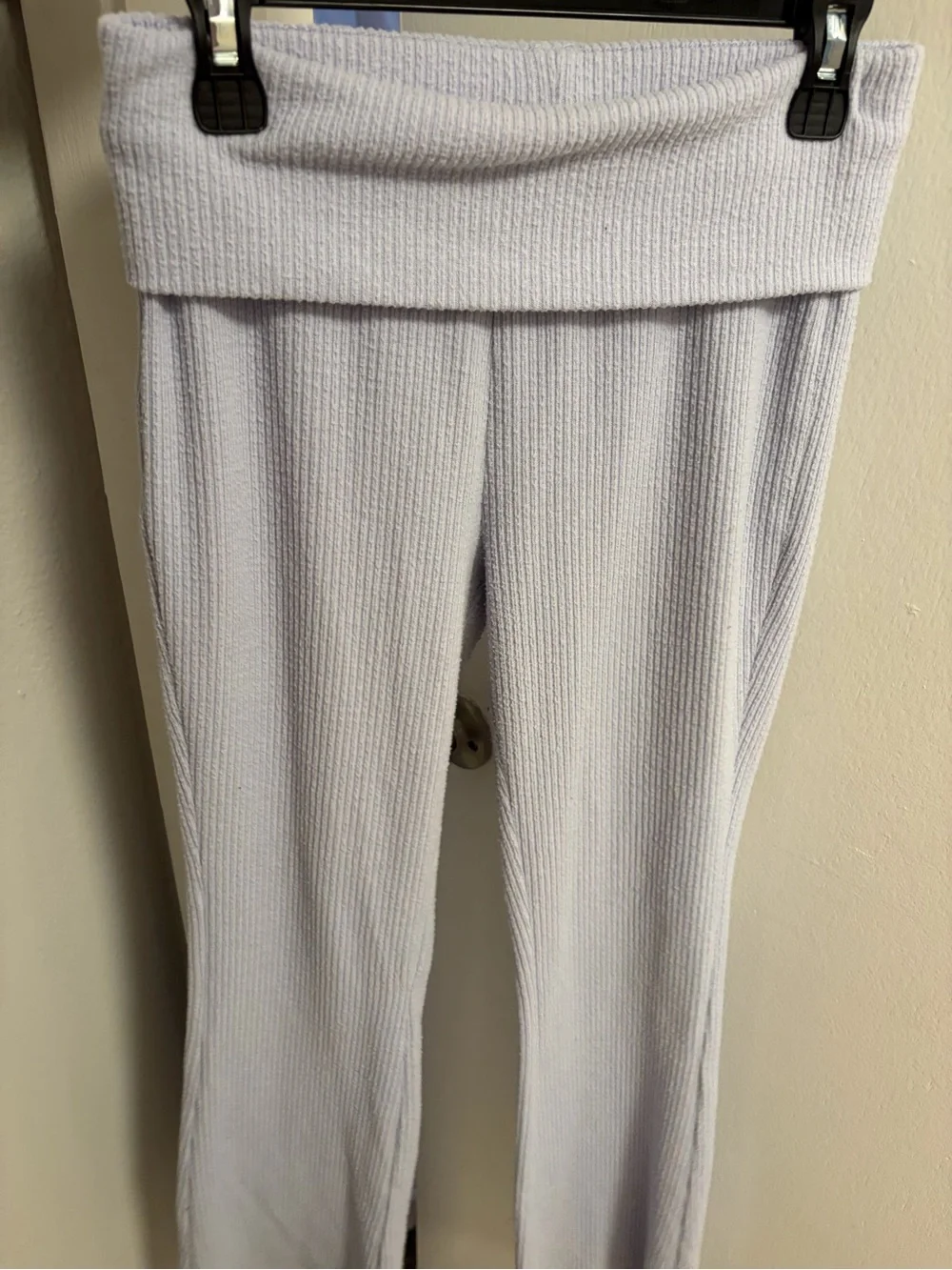 Old Navy Girls XL 14-16 Purple Ribbed Foldover Flare Yoga Pants Leggings